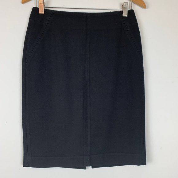 LOFT Classic‎ Black Pencil Skirt Sz 2 - Picture 1 of 6